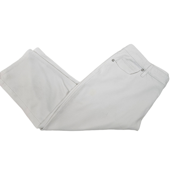 Coldwater Creek Classic Fit Cropped White Denim Jeans Size 16 Women's Plus - Picture 12 of 12